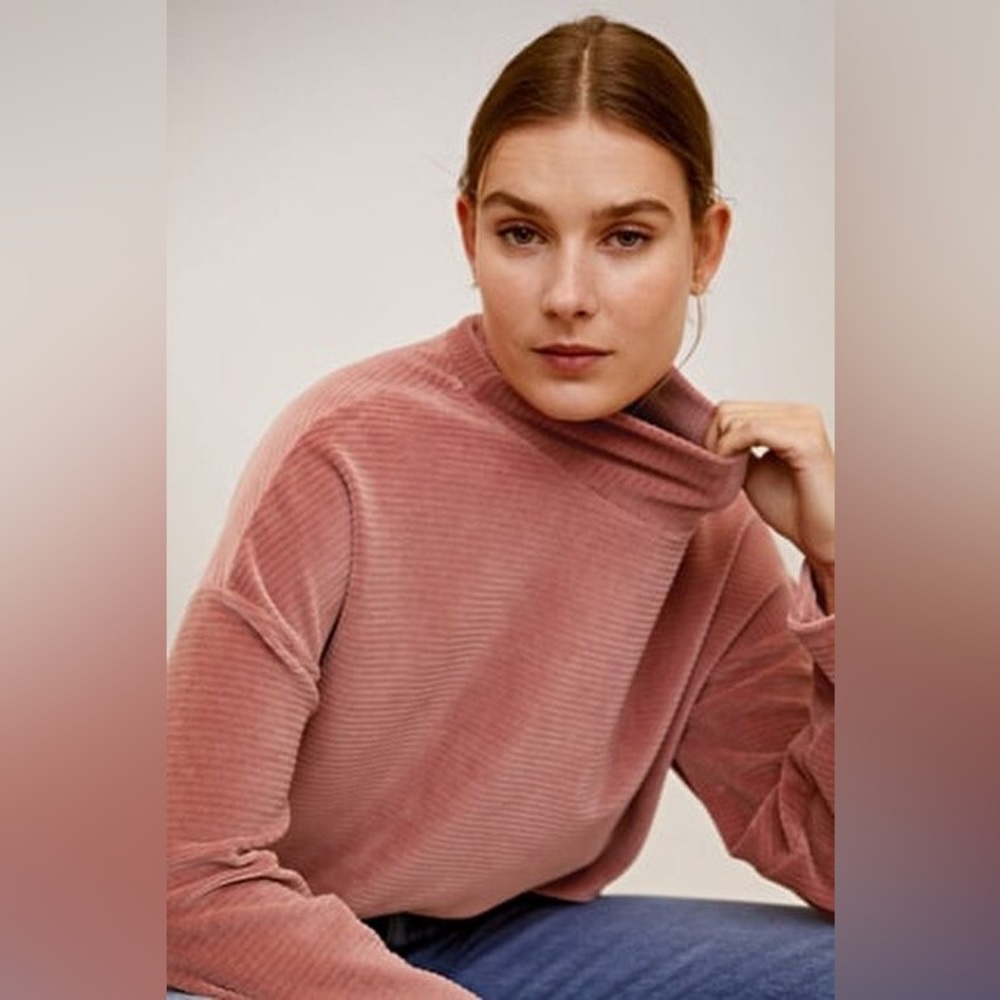 NWT MANGO PINK CORDUROY SWEATSHIRT